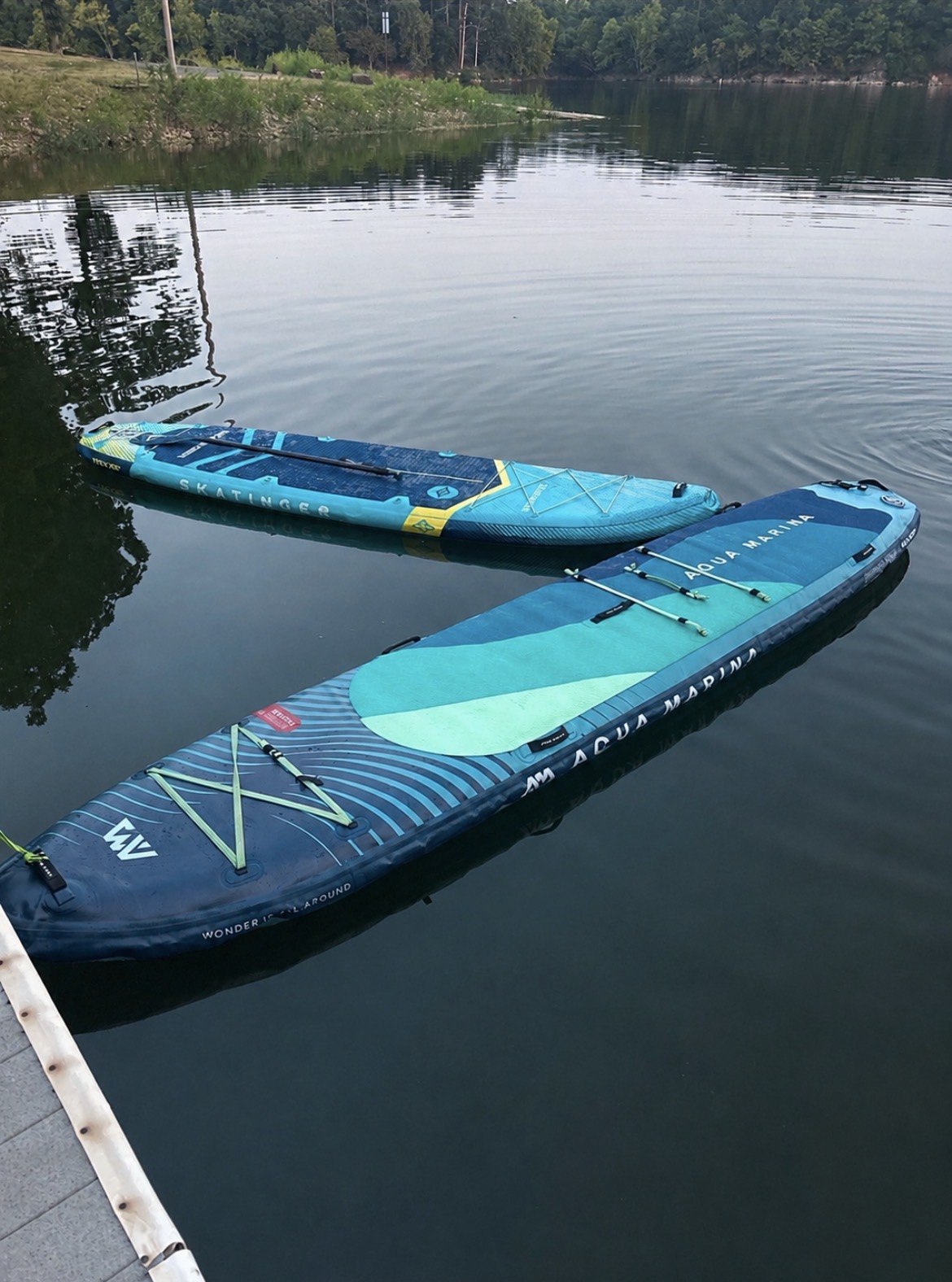 Two paddleboards on Grand Lake